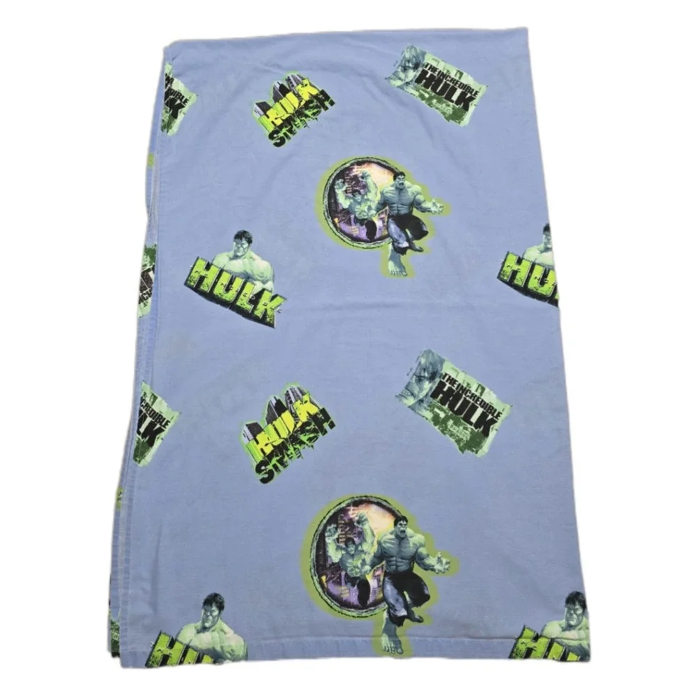 Vintage The Incredible Hulk Flat Twin Bed Sheet Kids Retro Bedroom Cartoon 42x92